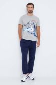 Бавовняна футболка Napapijri колір сірий з принтом (3468218)