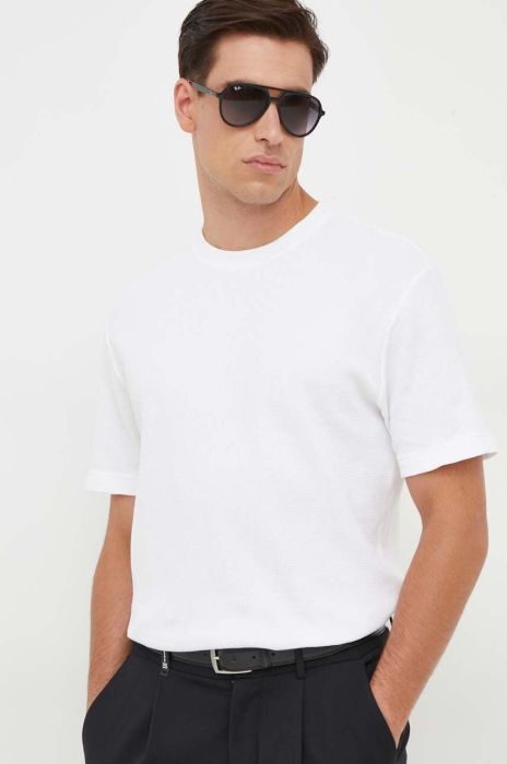 Бавовняна футболка United Colors of Benetton колір бежевий однотонний (3468233)