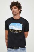 Бавовняна футболка United Colors of Benetton колір чорний з принтом (3452026)
