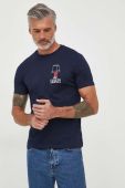 Бавовняна футболка United Colors of Benetton колір синій з принтом (3412135)