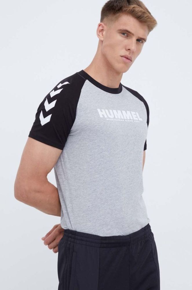 Футболка Hummel чоловічий колір сірий з принтом (3539031) фото 4