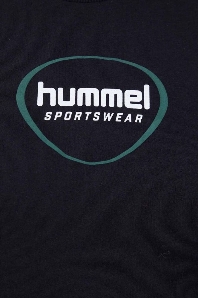Бавовняна футболка Hummel колір чорний з принтом (3487091) фото 5