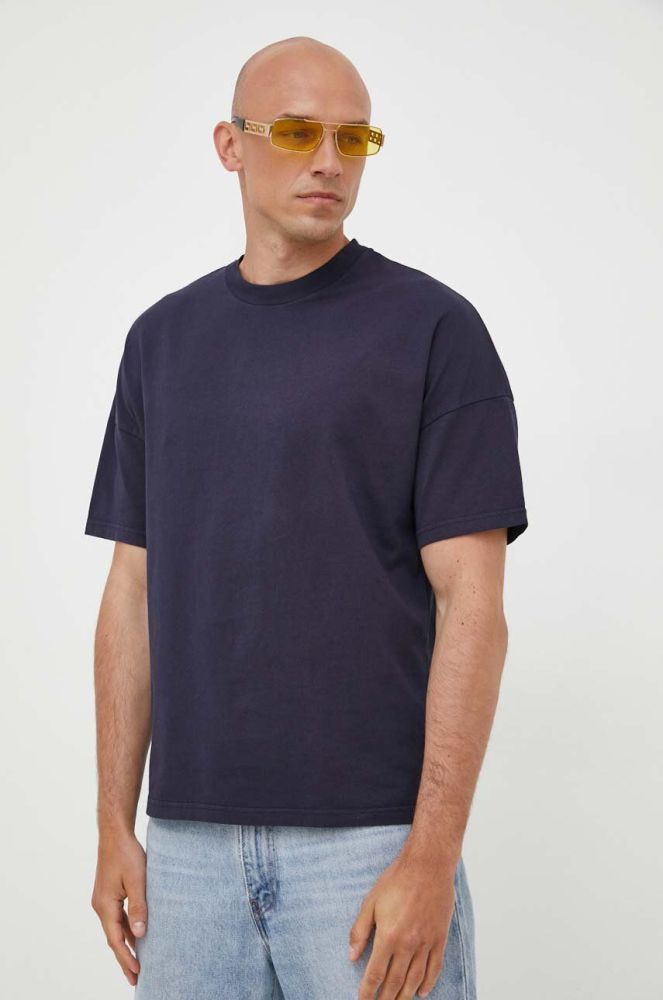 Бавовняна футболка American Vintage колір синій однотонний (3339418)