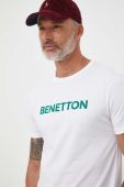 Бавовняна футболка United Colors of Benetton колір білий з принтом (3412152)