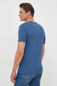 Бавовняна футболка United Colors of Benetton однотонний колір блакитний (3373815)