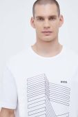 Футболка Boss Green BOSS GREEN чоловіча колір білий з принтом (3498842)