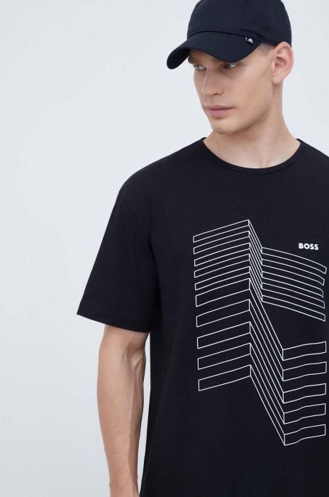 Футболка Boss Green BOSS GREEN чоловіча колір чорний з принтом (3499447)
