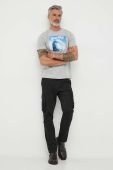 Бавовняна футболка United Colors of Benetton чоловічий колір сірий з принтом