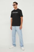 Бавовняна футболка United Colors of Benetton чоловічий колір чорний з принтом (3611027)