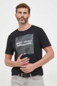 Бавовняна футболка Boss Orange BOSS ORANGE колір чорний з принтом (3488203)