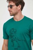 Бавовняна футболка Boss Orange BOSS ORANGE колір зелений з принтом (3484403)