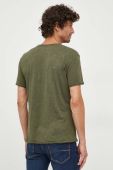 Бавовняна футболка Sisley колір зелений однотонний (3447963)