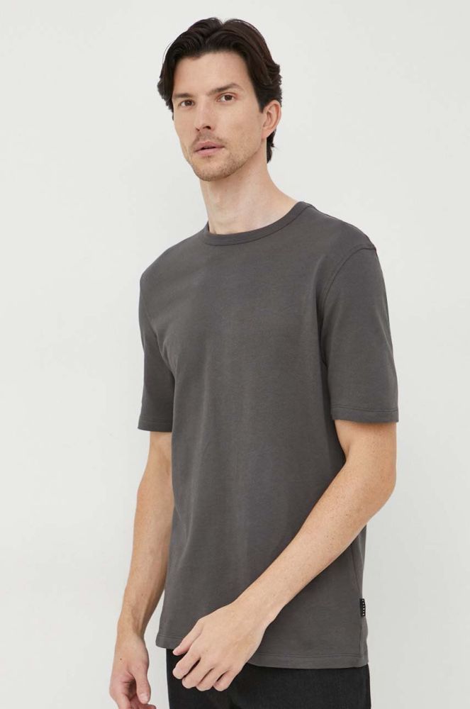 Бавовняна футболка Sisley колір сірий однотонний (3555483)