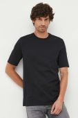 Бавовняна футболка Sisley колір чорний однотонний (3444020)