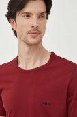 Бавовняна футболка BOSS 3-pack колір бордовий однотонний