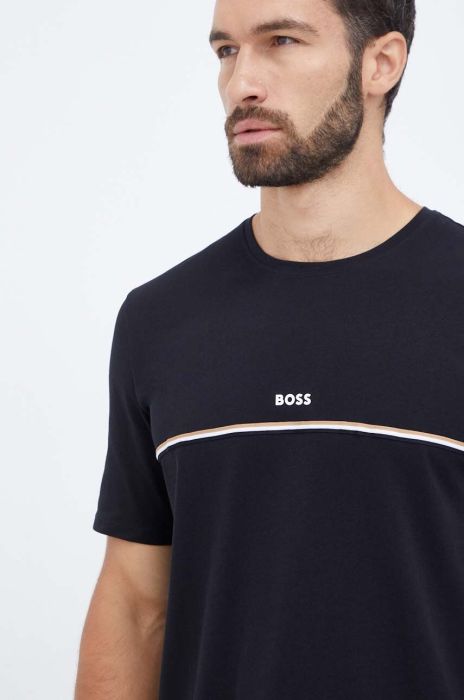 Футболка лаунж BOSS колір чорний з принтом (3508722)