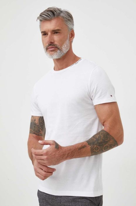 Бавовняна футболка Tommy Hilfiger чоловічий колір білий однотонний