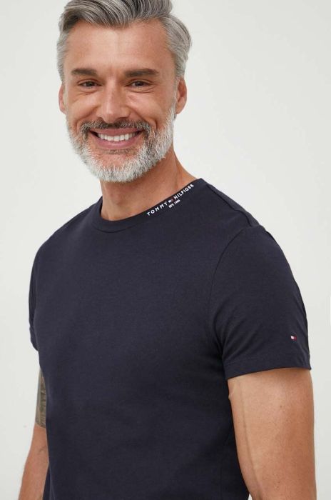 Бавовняна футболка Tommy Hilfiger чоловічий колір синій однотонний