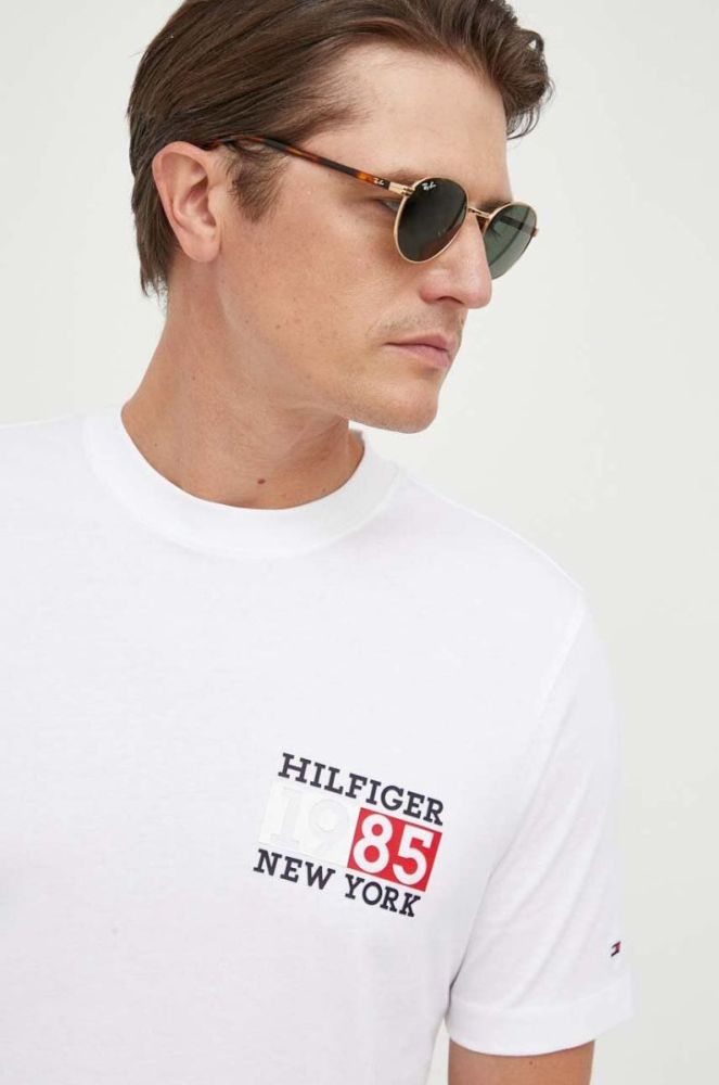 Бавовняна футболка Tommy Hilfiger колір білий з принтом (3534895) фото 4