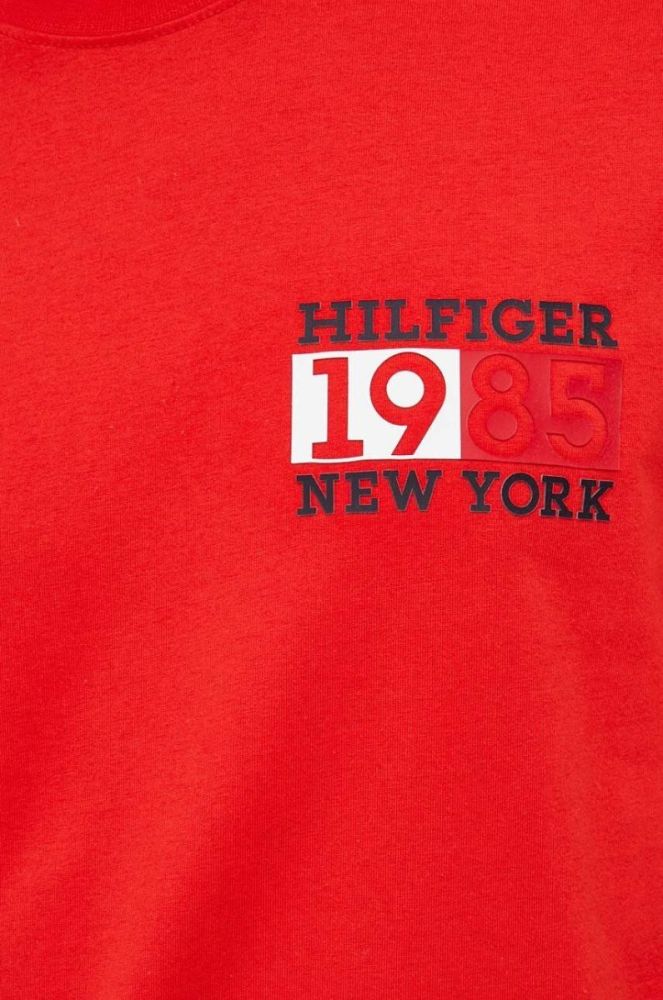 Бавовняна футболка Tommy Hilfiger колір помаранчевий з принтом фото 5