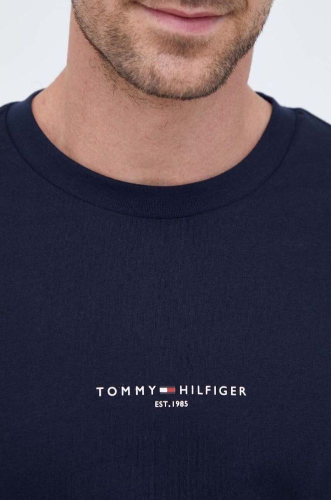 Бавовняна футболка Tommy Hilfiger колір синій з аплікацією (3447971) фото 5
