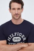 Бавовняна футболка Tommy Hilfiger колір синій з аплікацією (3435356)