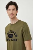 Бавовняна футболка Tommy Hilfiger колір зелений з аплікацією (3435351)