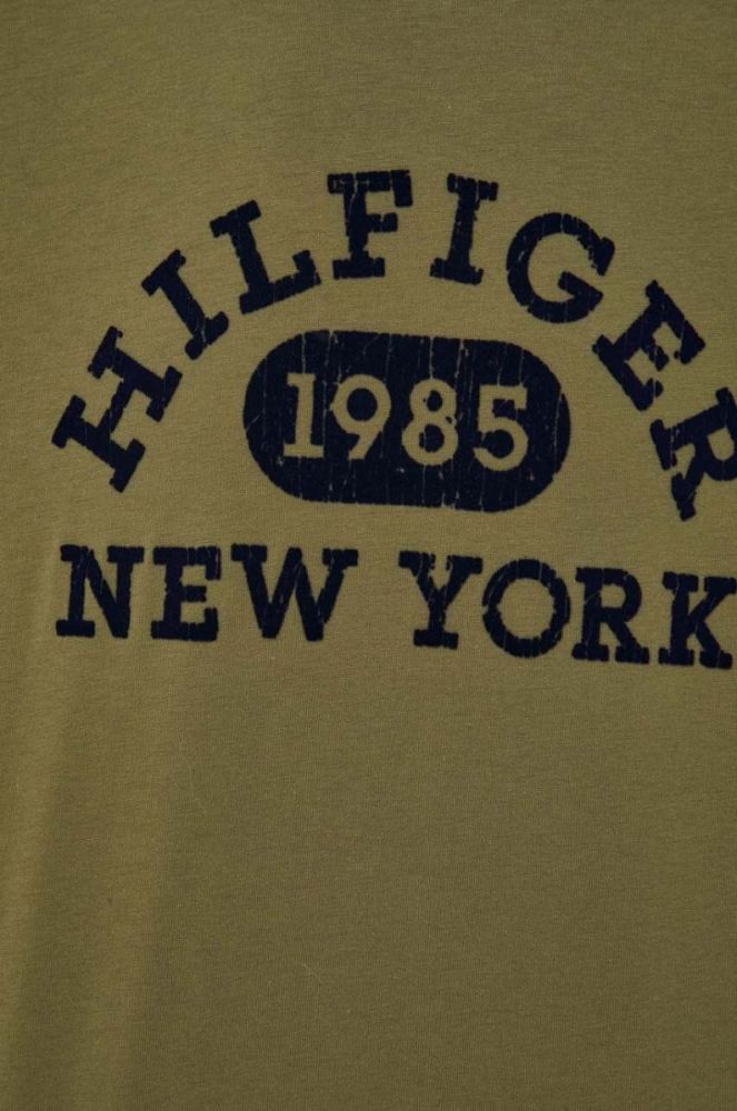Бавовняна футболка Tommy Hilfiger колір зелений з аплікацією (3435351) фото 5