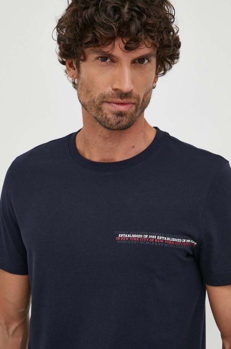 Бавовняна футболка Tommy Hilfiger колір синій з принтом (3520778)