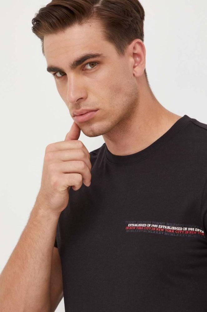 Бавовняна футболка Tommy Hilfiger колір чорний з принтом (3520758) фото 4