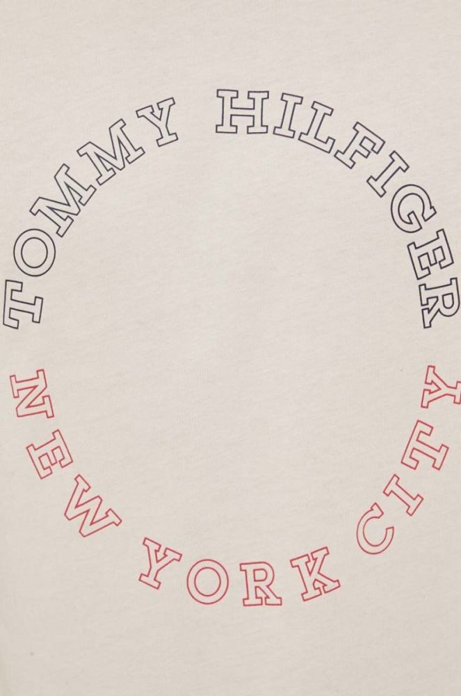 Бавовняна футболка Tommy Hilfiger колір бежевий з принтом (3494059) фото 5