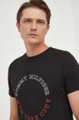 Бавовняна футболка Tommy Hilfiger колір чорний з принтом (3494065)