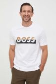Бавовняна футболка BOSS колір білий з принтом (3483173)