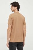Бавовняна футболка BOSS колір бежевий з принтом (3483178)