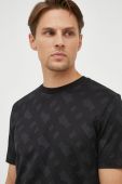 Бавовняна футболка BOSS чоловічий колір чорний візерунок