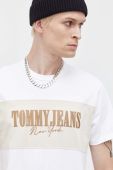 Бавовняна футболка Tommy Jeans колір білий з аплікацією (3558899)