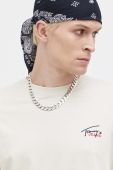 Бавовняна футболка Tommy Jeans колір бежевий з принтом (3534911)