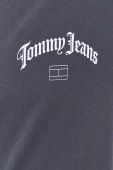 Бавовняна футболка Tommy Jeans колір сірий з принтом (3422428)