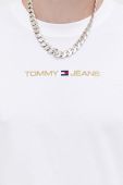 Бавовняна футболка Tommy Jeans колір білий з аплікацією (3426657)