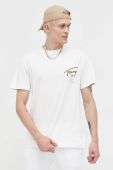 Бавовняна футболка Tommy Jeans колір бежевий з принтом (3560485)