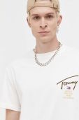 Бавовняна футболка Tommy Jeans колір бежевий з принтом (3560485)