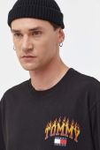 Бавовняна футболка Tommy Jeans чоловічий колір чорний з принтом (3633715)