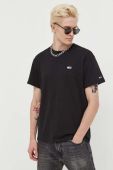 Бавовняна футболка Tommy Jeans колір чорний з аплікацією (3558927)