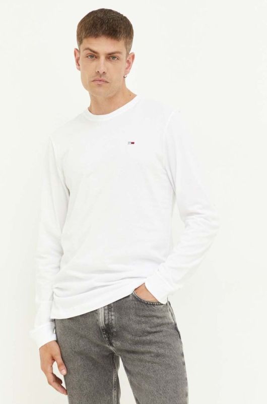 Бавовняний лонгслів Tommy Jeans 2-pack однотонний колір барвистий фото 2