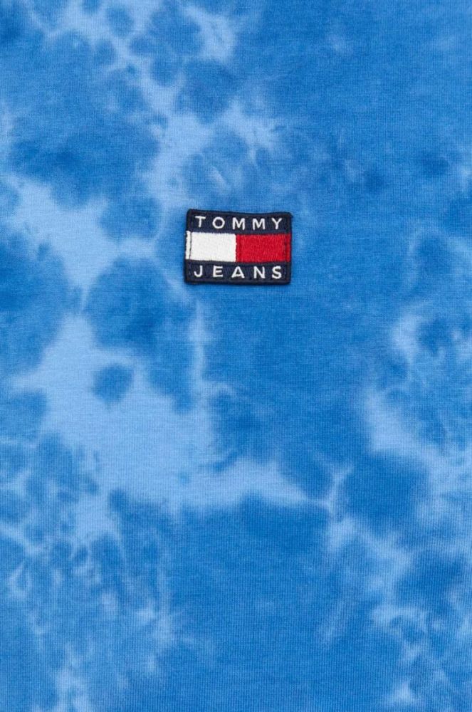 Бавовняна футболка Tommy Jeans візерунок колір блакитний (3422449) фото 5