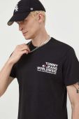 Бавовняна футболка Tommy Jeans колір чорний з принтом (3560516)