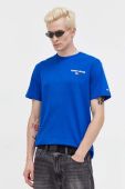 Бавовняна футболка Tommy Jeans з принтом колір блакитний (3558957)