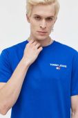 Бавовняна футболка Tommy Jeans з принтом колір блакитний (3558957)