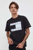 Бавовняна футболка Tommy Jeans колір чорний з принтом (3539035)