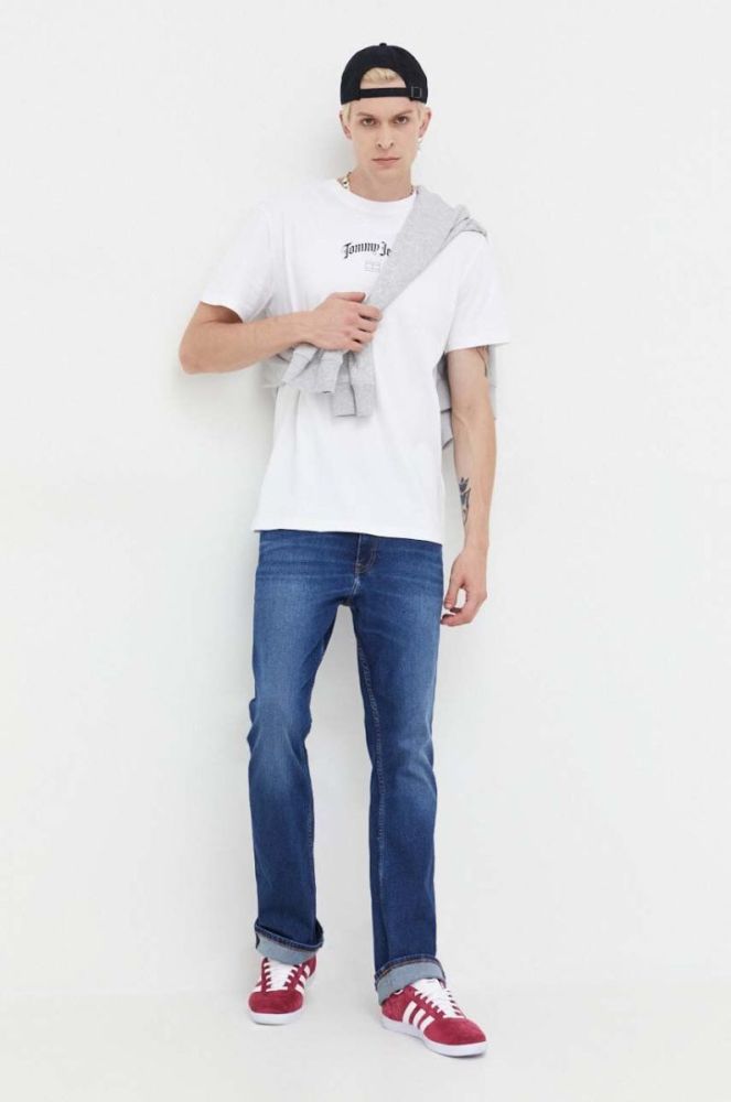 Бавовняна футболка Tommy Jeans колір білий з принтом (3543092) фото 2